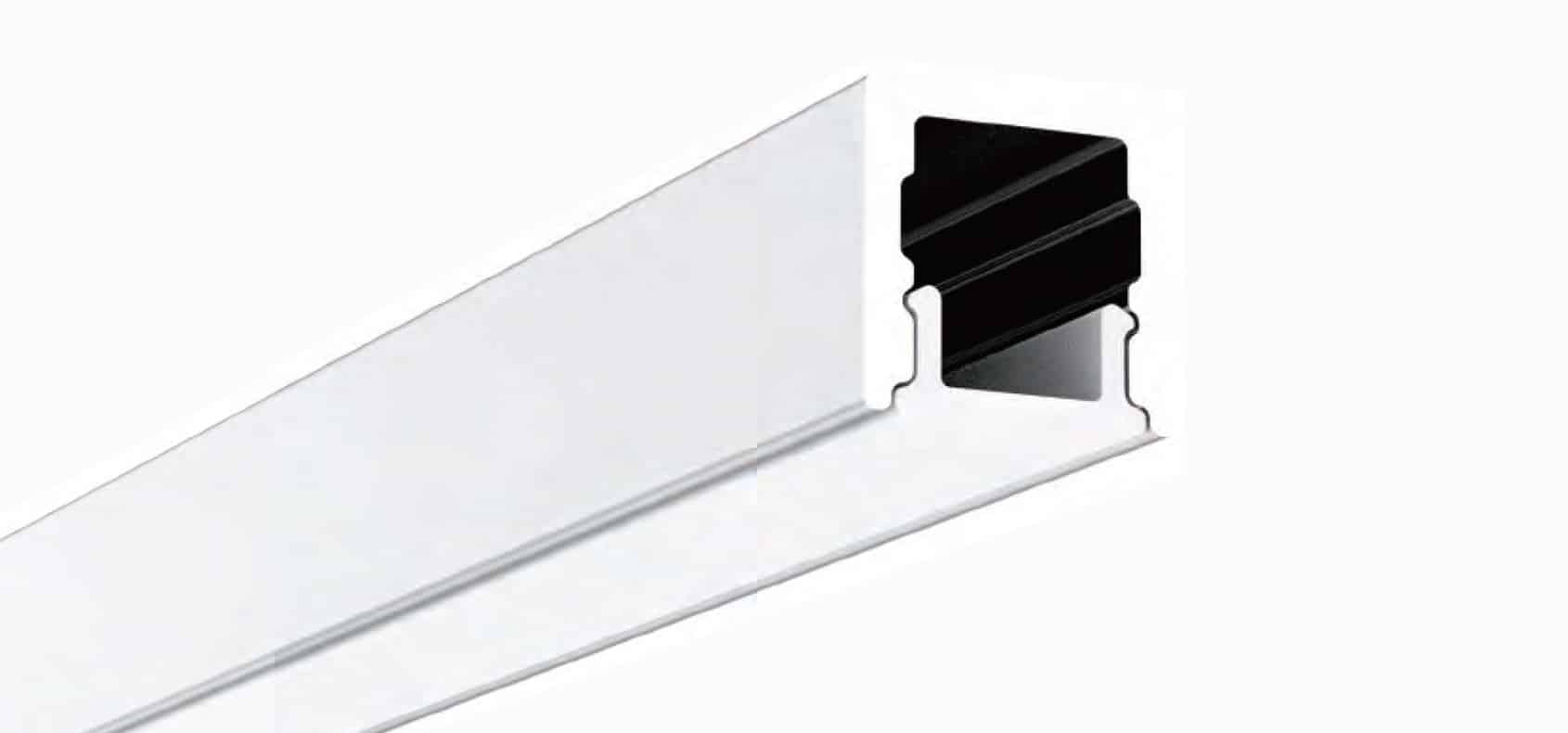 Slim linear profile lighting with LED recessed strip light