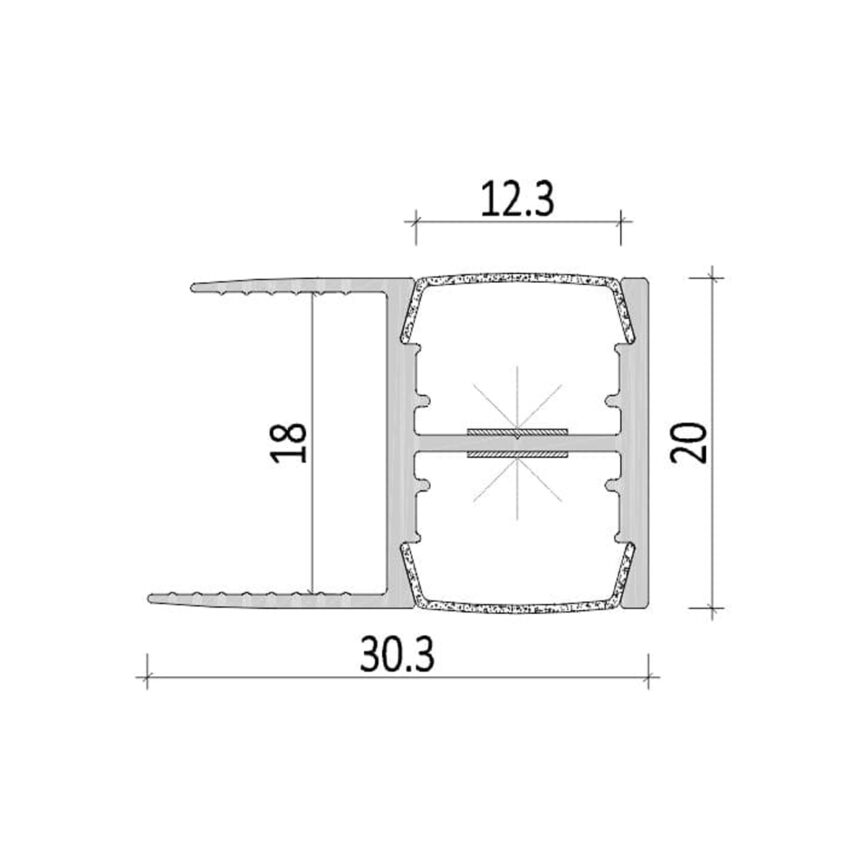 RLL 183-M3020 Cupboard 2D Profile Lighting – Premium Aluminium LED Profile for Wardrobes and Cabinet Illumination