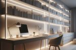 RHEA LED Linear lighting in a study room, providing focused, energy-efficient illumination for a productive and modern workspace